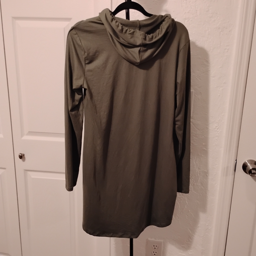 Almost Famous Olive Green Hoodie with Drawstring - Picture 5 of 7